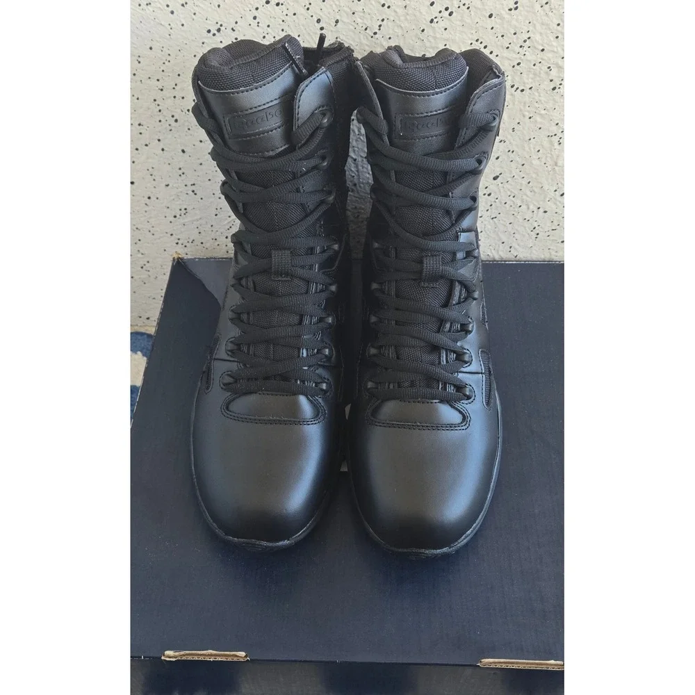 Reebok Rapid Response RB RB8877 Mens 8.5 Waterproof Tactical Side Zip BootsBlack